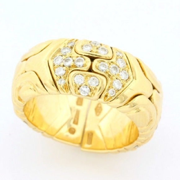 BVGALRI 18k gold rare 1989 Vintage diamond ring - Picture 5 of 5